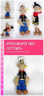 Legend Cartoon Character Amigurumi Popeye The Sailor Man Free Crochet Pattern Amigurumi Free Pattern Crochet Toys Free Crochet Headband Pattern