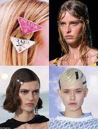 Trendy Hair Accessory For Ss21 Hair Pin Blumarine Versace Dries Van Noten Prada Spring Summer 2021 More Hat Hairstyles Hair Pins Trendy Hairstyles