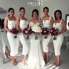 21 Stylish Bridesmaid Dresses That Turn Heads Stayglam Tea Length Bridesmaid Dresses White Bridesmaid Bridesmaid