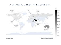 cocaine prices worldwide per one gram 2015 2017 oc