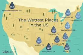 Map Of The Wettest Places In The Usa