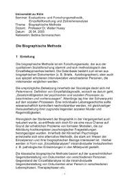 Die rubrik und die enthaltenden. Die Biographische Methode Psychologische Methodenlehre Und