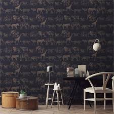 Boutique Jungle Animals Navy Wallpaper At Homebase Co Uk Navy Wallpaper Animal Print Wallpaper Gold Wallpaper