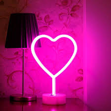 Neon Heart Light Led Neon Signs Night Light Room Decor Heart Shaped Light With Holder Base Table Neon Light Neon Heart Light Heart Shaped Light Neon Light Art