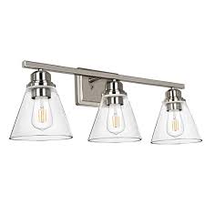 Progress lighting replay 22 in. Buy 3 Light Bathroom Light Brushed Nickel Vanity Light Fixtures Bathroom Wall Sconce Lighting With Clear Glass Shades Etl Listed Bulb Not Included Online In Indonesia B07zfg4b83