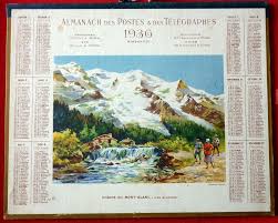 Almanach Des Postes Et Telegraphes 1936 Mont Blanc Les Glaciers Signe Lessieux La Poste Mont Blanc Glacier