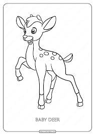 Hand drawn ethnic ornamental patterned cute deer's face in flora. Printable Baby Deer Pdf Coloring Page Deer Coloring Pages Baby Animal Drawings Animal Outline