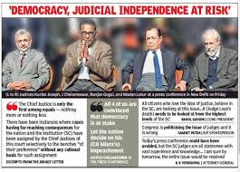 The supreme court is the apex level court and the court of final appeal in india. Dipak Misra Four Top Judges Revolt Against Cji Supreme Court On Trial India News Times Of India