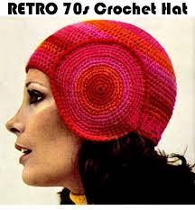 Vintage 70s Crochet Quot Beanie Quot Hat Pdf Pattern Instant Download Vintage Crochet Crochet Crochet Knit Hat