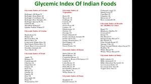 glycemic index of indian foods glycemic index of indian