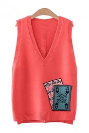 We've got everything you covered. Popular Poker Embroidered Sleeveless V Neck Knit Loose Tank Top For Ladies Beautifulhalo Com