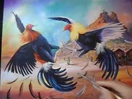 Como Pintar Gallos Peleando Por Oscar Zepeda Youtube