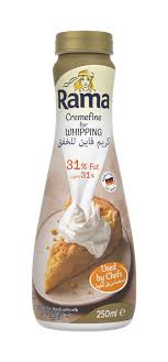 The emulsifying gas, nitrous oxide, not only whips and propels the cream but it acts as a natural antibiotic. Rama Cremefine For Whipping 250ml