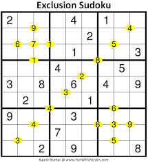 Help read the help page on sudoku puzzles for a more detailed explanation. Exclusion Sudoku Puzzle Daily Sudoku League 228