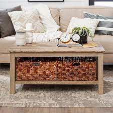 If your coffee table looks like it could do with a little extra tlc, give it a quick wipe over with a damp cloth, and dry it off to ensure there's no water damage. Wicker Basket Coffee Table Wayfair