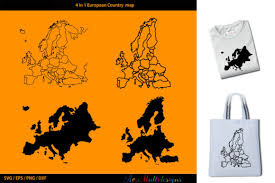 Download 1 Europe Countries Map Designs Graphics SVG Cut Files