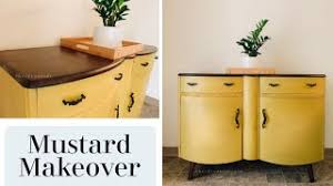It doesn't scratch the actual wood but just chips away the mustard yellow paint so if i ever do refinish it back from signs to home decor and holiday crafts or redoing furniture in between soccer practices, we do. Mustard Furniture Makeover How To Paint Furniture With Mustard Chalk Paint Youtube