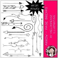 Arrow Clip Art Black And White Arrow Clip Art Page Breaks Black And White And Line Art Melonheadz Clipart Art Pages Line Art Line Art Images