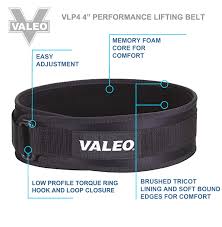 Valeo 4 Inch Vlp Performance Low Profile Belt With Waterproof Foam Core And Low Profile Torque Ring Closure
