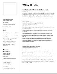 Certified Medical Technologist Team Lead Resume