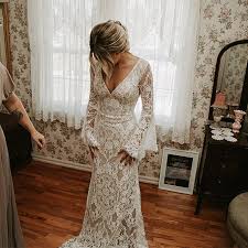 Cavarzere (ve) 6 lug alle 23:14. Abiti Da Sposa Vintage A Sirena Boho In Pizzo Pieno Beige Con Svasatura Manica Lunga Sexy Backless Country Beach Abiti Da Sposa Su Misura Bespoke Occasion Dresses