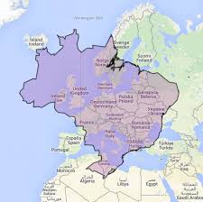Brazil and united states relative size comparison. Randy Olson On Twitter Comparing The Size Of Brazil To Europe Woah Dataviz Http T Co 7c0nvbv5tq Http T Co Udquqfjgwy