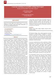 Maybe you would like to learn more about one of these? Pdf A One Day Workshop On Scientific Writing Brief Report