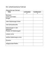 Mein Verkehrssicheres Fahrrad 4teachers De