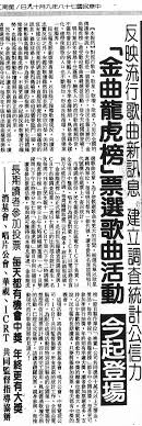 話說金曲龍虎榜1989年第1週榜單