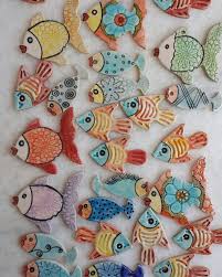 Baliklar Ceramic Fish Seramik Camuru Ve Cini Boyasi Ile Yaptigim Kolyeler Firindan Cikti Seramik Camur Cicek
