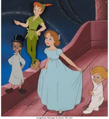 Peter Pan Peter Wendy Michael And John Production Cel Setup Walt Disney 1953 Peter Pan Peter Pan Disney Peter Pan And Tinkerbell