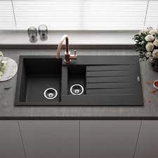 Buy great products from our ceramic sinks category online at wickes.co.uk. Reginox Harlem 1 5 Bowl Black Silvery Granite Composite Kitchen Sink Waste Kit 1000 X 500mm Tap Warehouse