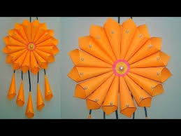 A sweet and colorful bouquet of flowers with a tracing of your child's hand is sure to be cherished. Beautiful Big Paper Flower Wall Hanging Paper Craft Idea Home Decoration Sunil Creation Youtube Hanging Flower Wall Paper Flower Wall Paper Flowers