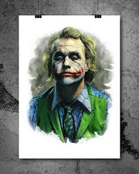 Joker Heath Ledger Batman Artwork Handmade Printable Art Etsy In 2020 Batman Artwork Joker Heath Joker Art