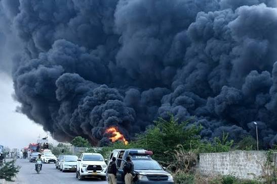 At least 35 people were injured after a fire triggered an LPG tanker  explosion at a customs warehouse in Mastung, Balochistan. Several vehicles  and goods were destroyed, with four victims in critical