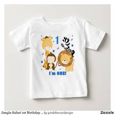 First Birthday T Shirt For Baby Boy Jungle Safari 1st Birthday T Shirt Zazzle Com In 2020 1st Birthday Baby Birthday Invitations Jungle Safari Birthday