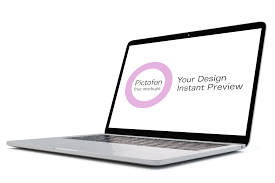 New Laptop Mockup With Instant Preview Of Your Design Added On Pictofon Com Macbook Mockup Business Card Mock Up New Laptops