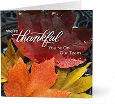Choose your thanksgiving cards from brookhollow thanksgiving cards offer a great opportunity to express gratitude for all the important people in your life, including your family, friends, customers, and employees. Amazon Com Hallmark Business Thanksgiving Cards For Employee Appreciation Thankful Team Bulk Greeting Cards 25 Pack Office Products
