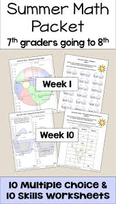This Summer Math Packet For 7th Graders Going To 8th Grade Has 20 Different Worksheets And Lots Of Activities Inclu Summer Math Math Packets Summer Math Packet