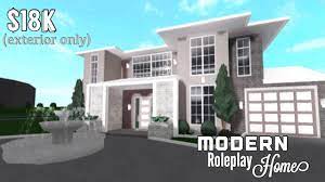 Bloxburg Modern Roleplay Home Part1 Exterior 18k Home Building Design Bloxburg Homes Bloxburg House