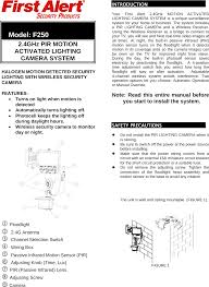 The adjustments are usually done while the motion head switch is in the test position for best results, then switch back. F250f238 2 4ghz Pir Motion Activated Lighting Camera System User Manual Halogen Manual 10 8 07 M B
