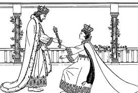 1 esther and mordecai with kings edict coloring page. King Xerxes I Queen Esther Coloring Page Kids Play Color