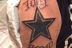 Cowboy tattoos texas tattoos star tattoos skull tattoos rip tattoo hipsters badass tattoos tattoos for guys dallas cowboys pictures. Dallas Cowboys Fan Gets Tony Romo Tattoo After Super Bowl Bet Bleacher Report Latest News Videos And Highlights