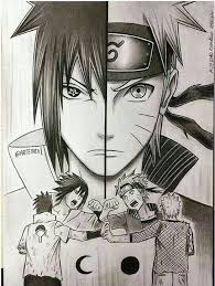Uzumaki Naruto Uchiha Sasuke Side By Side Sun And Moon Fighting Reunited Cool Naruto Naruto Sketch Naruto Drawings Naruto Tattoo