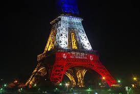 Eiffel tower on france map. Eiffel Tower Lit Up In Blue White Red After The Paris Attacks French Moments