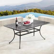 Overall dimension(fully assembled):table size is l60 x w38 x h28; Umbrella Hole Seats 6 People Bohemian Patio Tables Patio Furniture The Home Depot