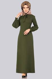 B G S Balon Kol Tesettur Elbise 1010bgs354 Haki Moda Stilleri Elbise Basortusu Modasi