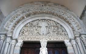 West Portal Cathedral Of Saint Lazare Autun France C 1120 Romanesque Stylistic Elements Outer Archivolt Cathedral The Last Judgment Early Middle Ages