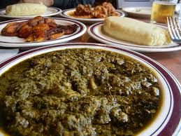 Traditional Congolese Meal Fufu Casava Leaf Stew Plantains African Food African Food Food Nigerian Food