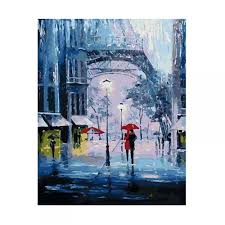 Extra large abstract wall art uk. The Romance Of Rain Stretched Canvas Extra Large Paint By Numbers Craftyarts Co Uk